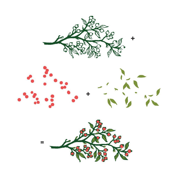 Color Layering Holly Branch Clear Stamp Set