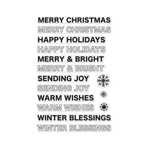 Offset Holiday Messages Clear Stamp Set