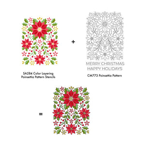Poinsettia Pattern Clear Stamp Set