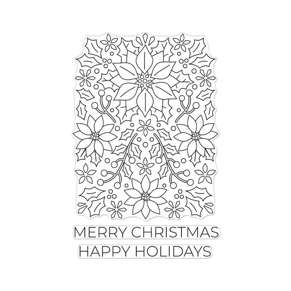 Poinsettia Pattern Clear Stamp Set