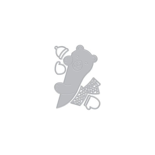 Peeking Winter Bear Die Set