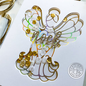 Stained Glass Angel Hot Foil Plate