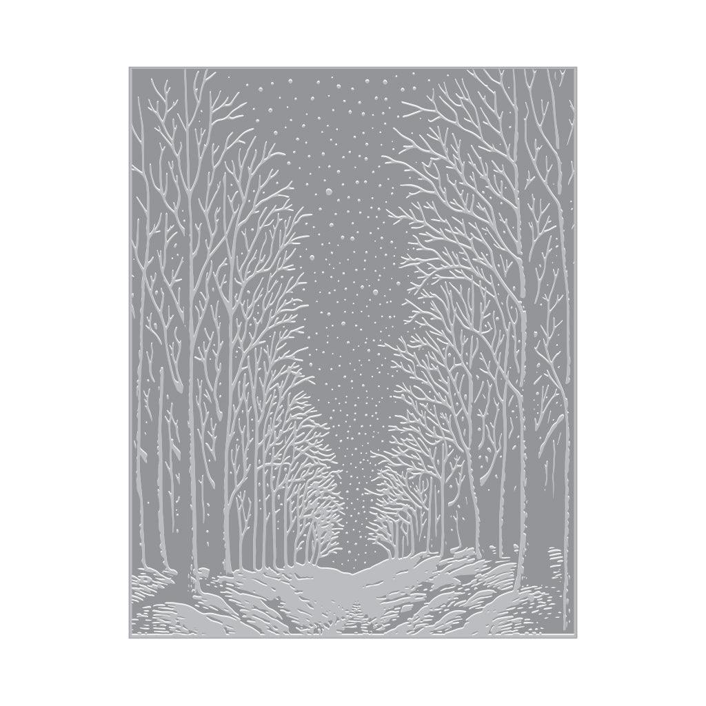Snowy Night Letterpress + Foil Plate - Spellbinders