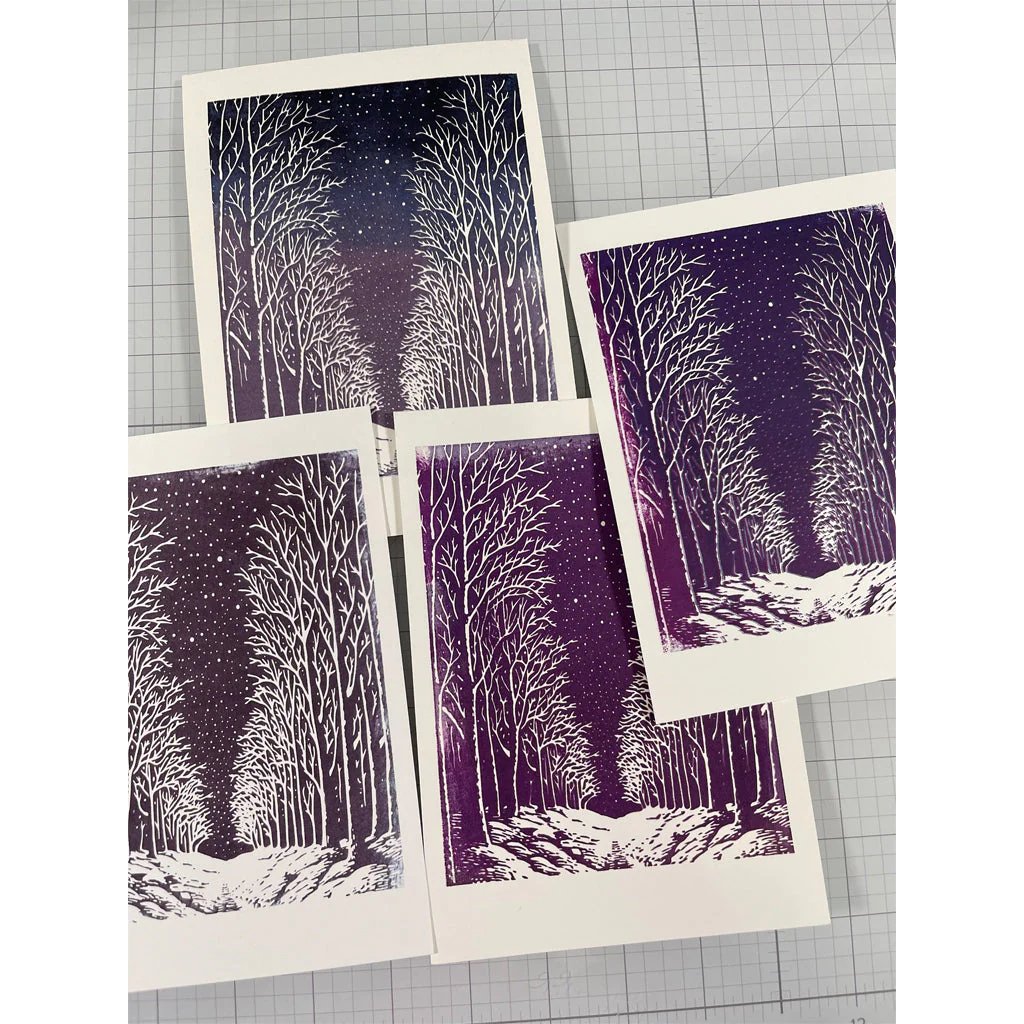 Snowy Night Letterpress + Foil Plate - Spellbinders
