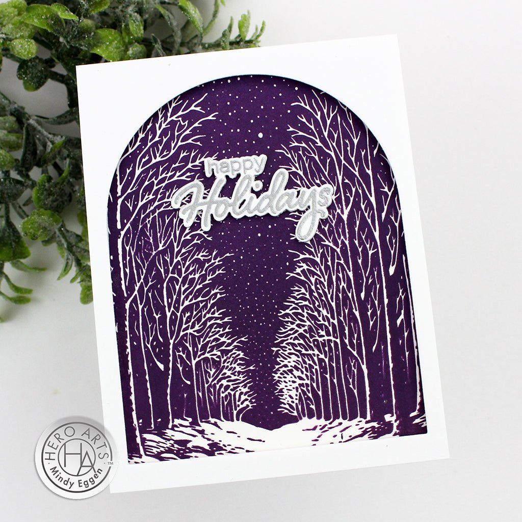 Snowy Night Letterpress + Foil Plate - Spellbinders