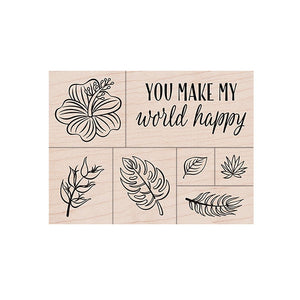 You Make My World Happy Woodblock Stamp Set