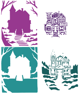 Haunted House Layering Stencils of the Month - September 2024