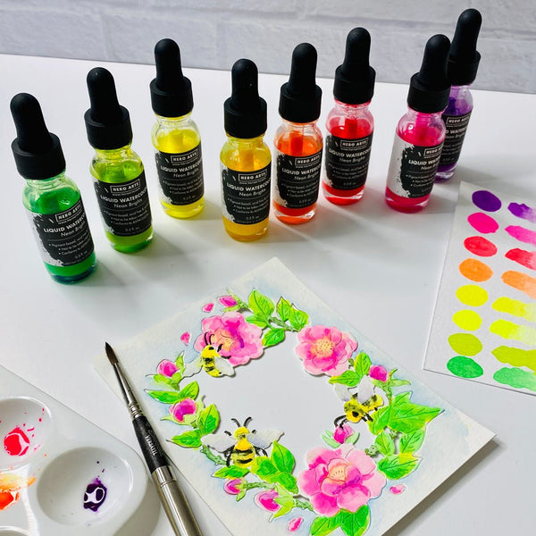 Liquid Watercolor Neon Brights Green