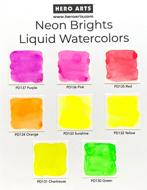 Liquid Watercolor Neon Brights Red