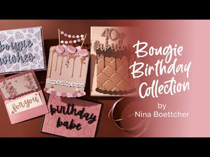 Birthday Cheers Etched Dies from the Bougie Birthday Collection by Nina Boettcher
