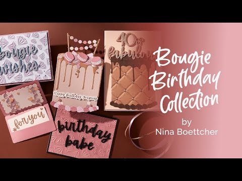 Birthday Cheers Etched Dies from the Bougie Birthday Collection by Nina Boettcher
