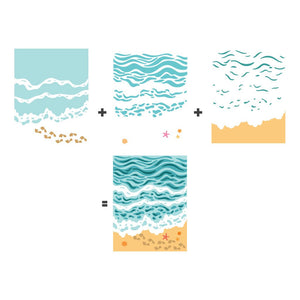 Color Layering Beach Floor Stencils