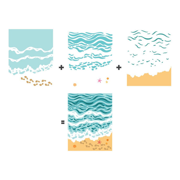 Color Layering Beach Floor Stencils