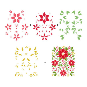 Color Layering Poinsettia Pattern Stencils