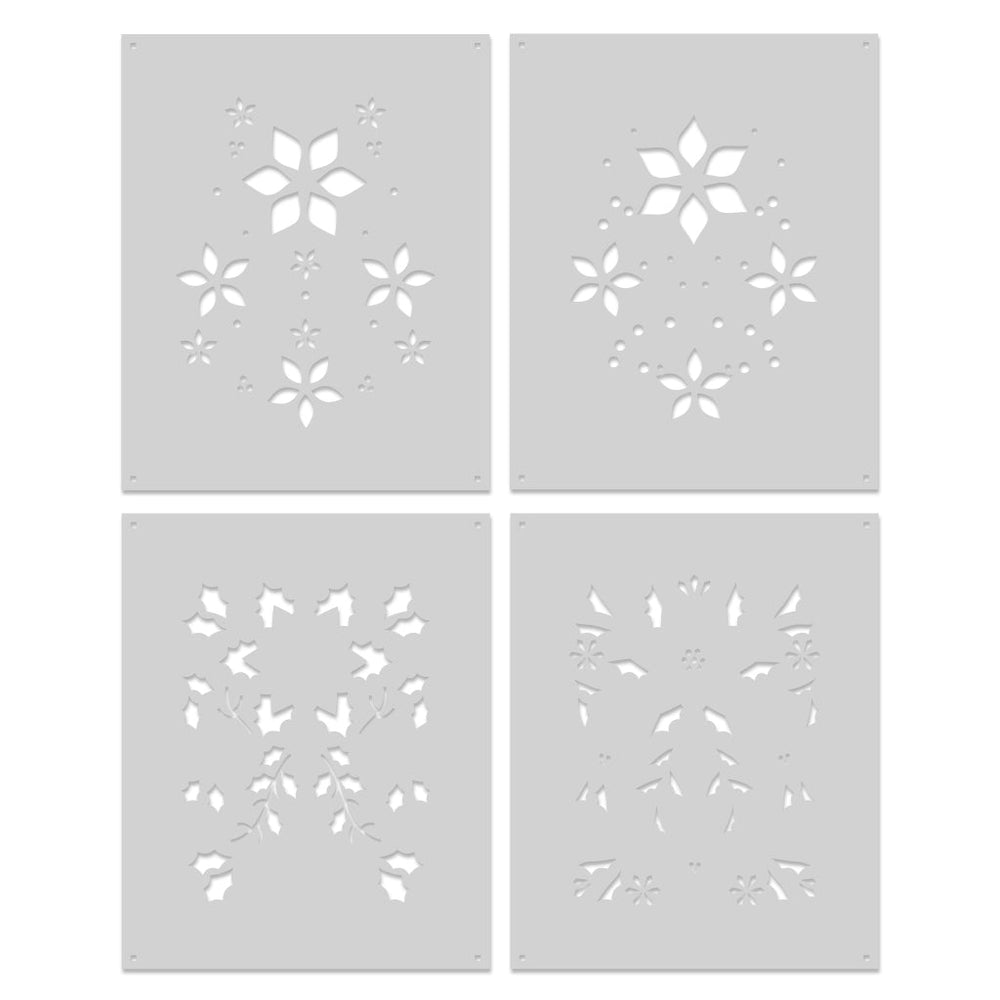 Color Layering Poinsettia Pattern Stencils