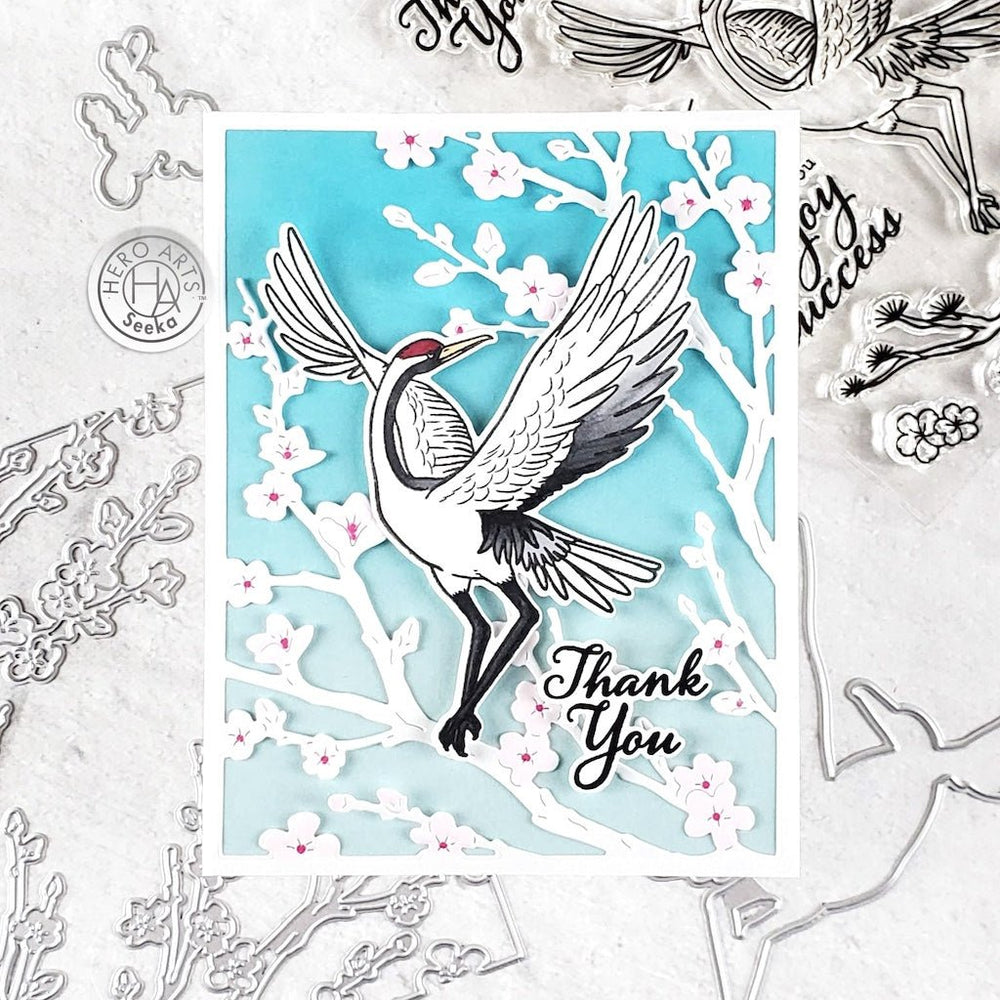 Crane Wishes Stamp & Cut