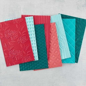 Leafy 3D Embossing Folder (E3D-030) sample on bottom/right. 