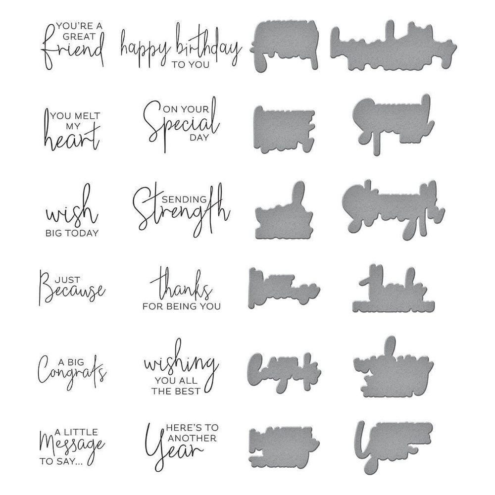 A Little Message Sentiments Press Plate & Die Set