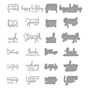 A Little Message Sentiments Press Plate & Die Set