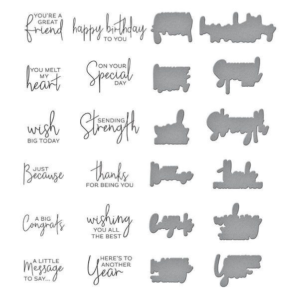 A Little Message Sentiments Press Plate & Die Set