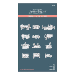 A Little Message Sentiments Press Plate & Die Set