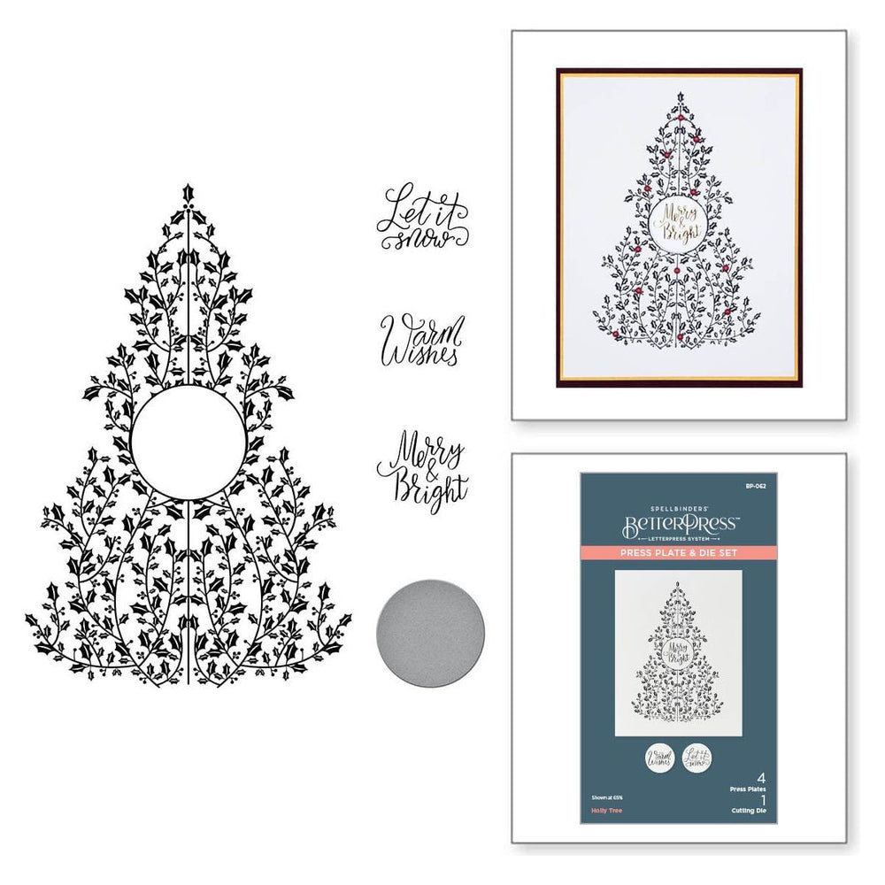 Holly Tree Press Plate & Die Set from the BetterPress Christmas Collection