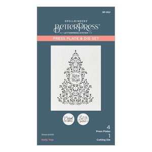Holly Tree Press Plate & Die Set from the BetterPress Christmas Collection