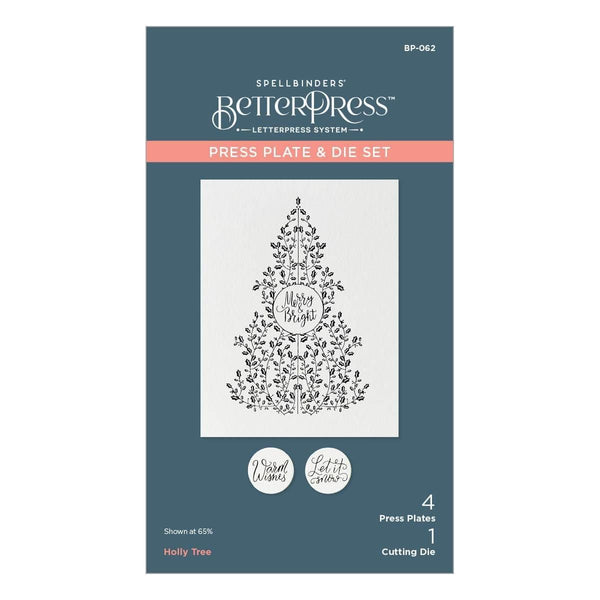 Holly Tree Press Plate & Die Set from the BetterPress Christmas Collection
