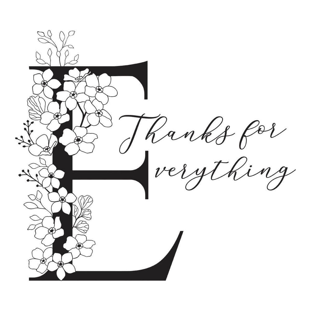 Floral E and Sentiment Press Plate