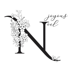 Floral N and Sentiment Press Plate