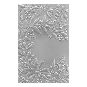 Holiday Floral Swag 3D Embossing Folder