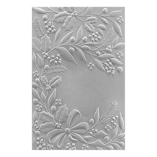Holiday Floral Swag 3D Embossing Folder