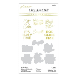 It's My Party Glimmer Sentiments Hot Foil Plate & Die Set