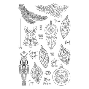 Folk Art Ornaments Stamp and Die Bundle from the Joyful Christmas Collection by Simon Hurley