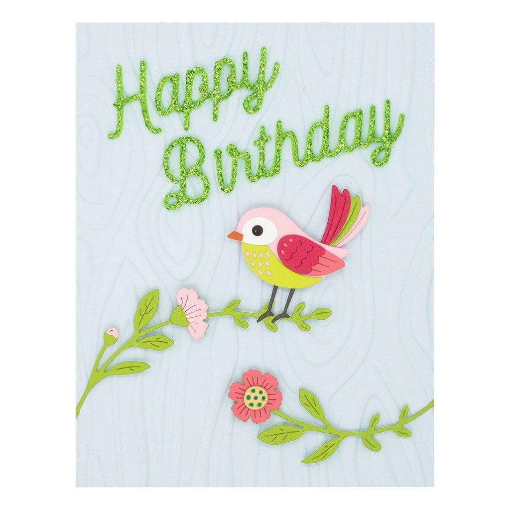 Sweet Birdie Etched Dies from the Just Wanted to Say Collection (S1-054) whiteclipped project image. 