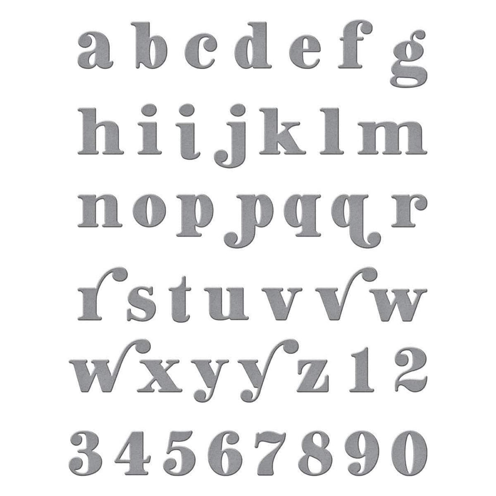 Be Bold Lowercase Alphabet and Numbers Etched Dies