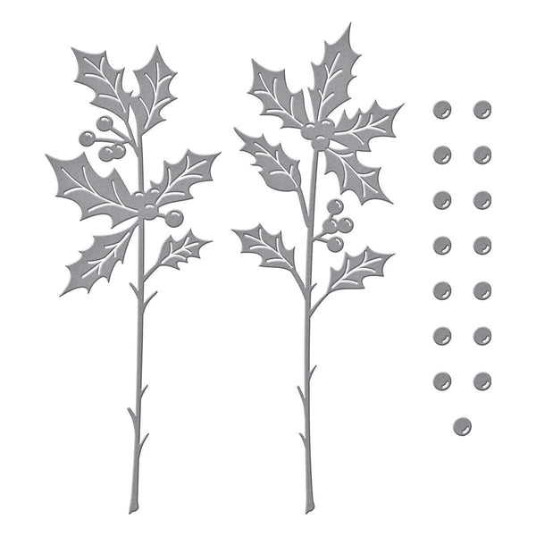 Sealed Holly Sprigs Etched Dies from Sealed for the Holidays Collection