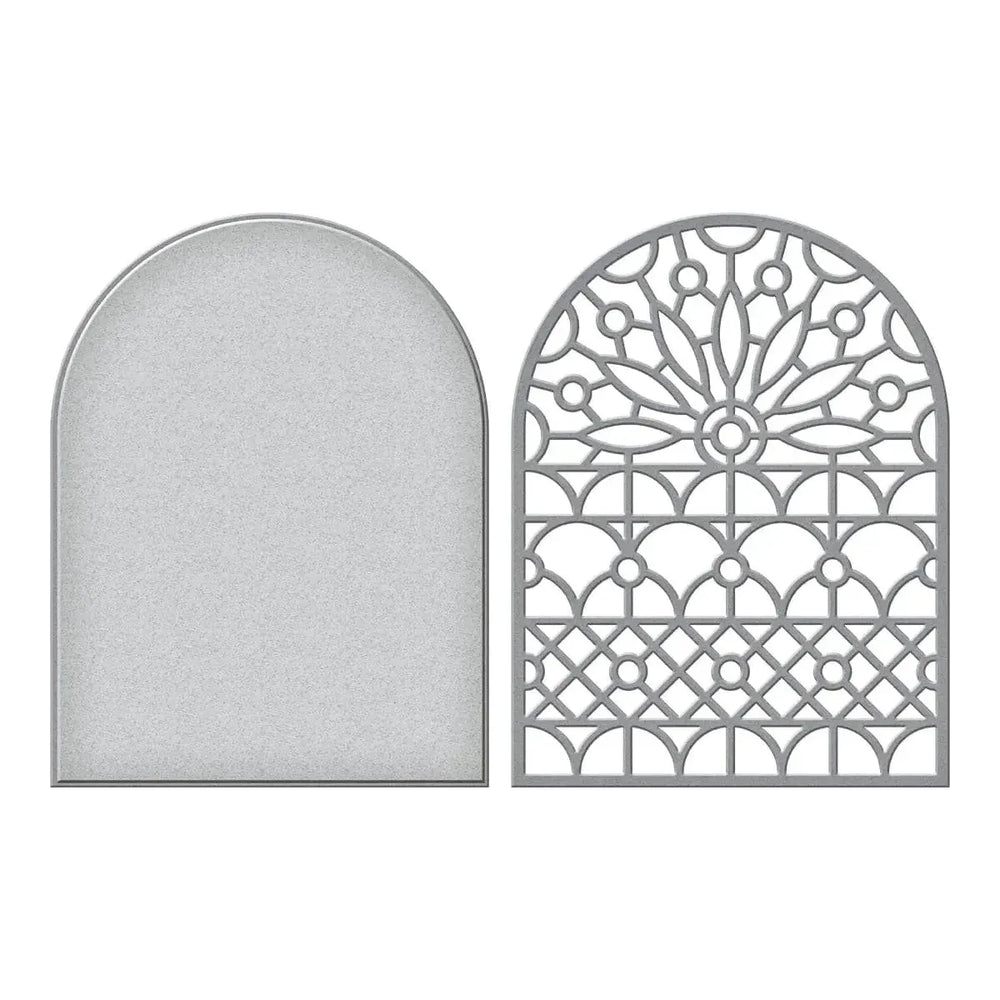 Stained Glass Window Etched Dies from the Metamorphosis Collection by Simon Hurley