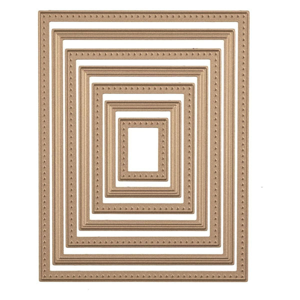 Nestabilities Scored and Pierced Rectangles Etched Dies