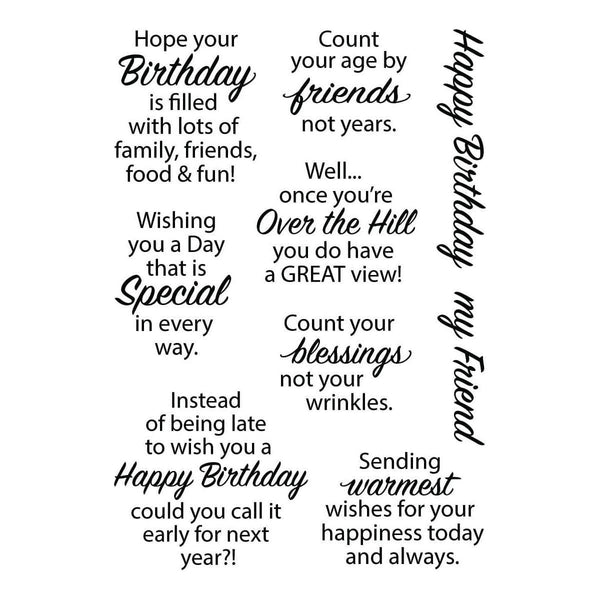 Birthday Messages Clear Stamp Set by Stampendous