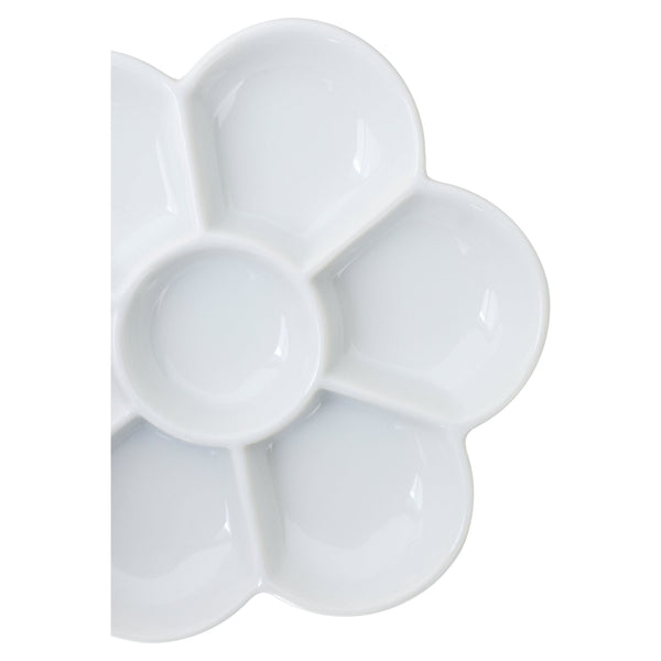 Yasutomo 7 Section Flower Porcelain Dish partial